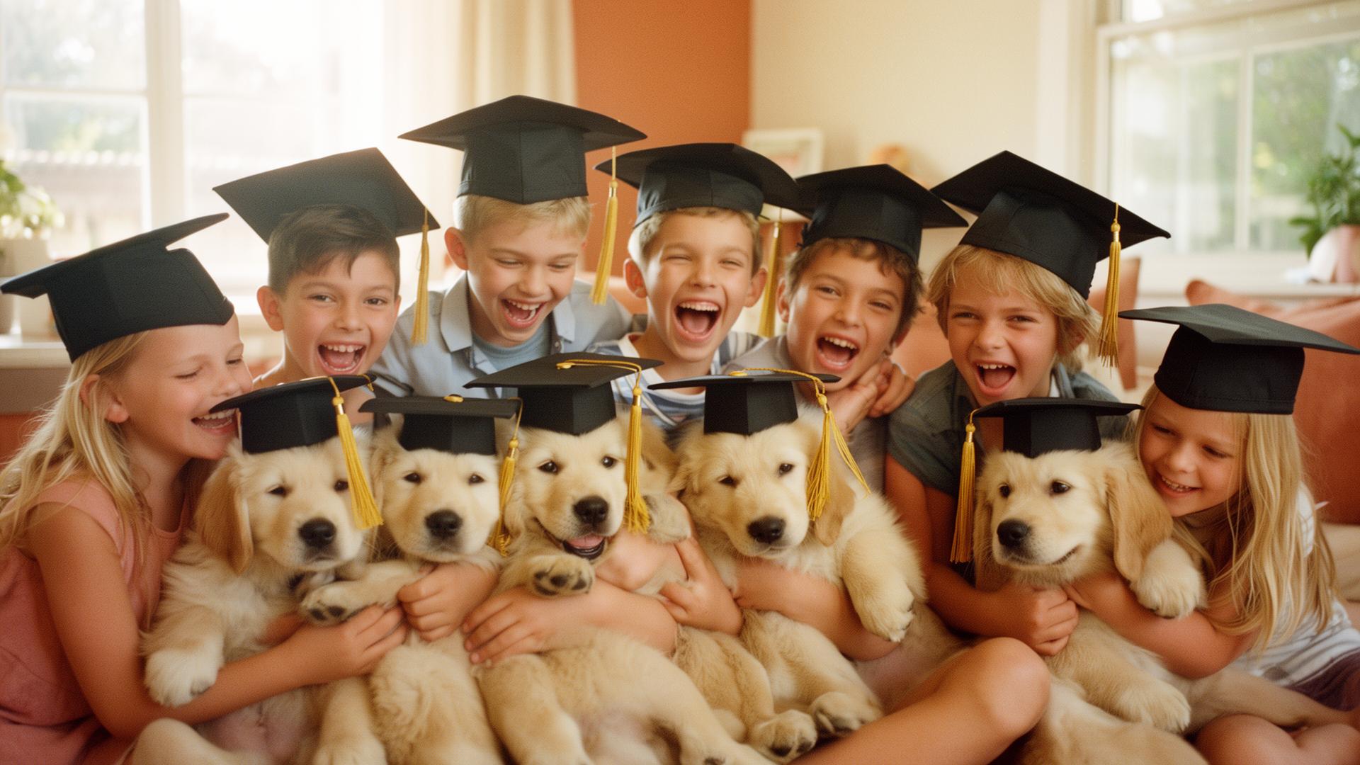 Graduation Party with Puppies